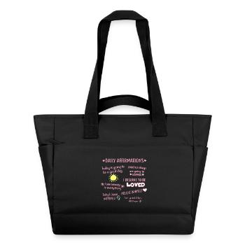 Affirmations quotidiennes - Sac matelassé déperlant - noir - Devant