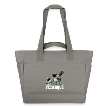 Petanque player Boule bird balls for boules - Water-Repellent Padded Bag - grey - Front