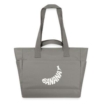 Bananenfrucht Wortkunst - Wasserabweisende Padded Bag - Grau - Vorne