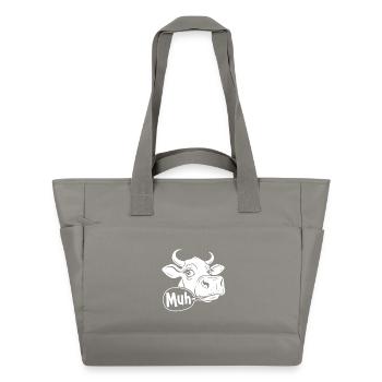 Muh Kuh Cartoon Spruch - Wasserabweisende Padded Bag - Grau - Vorne