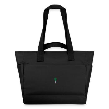 Embroidered leeks - Water-Repellent Padded Bag - black - Front