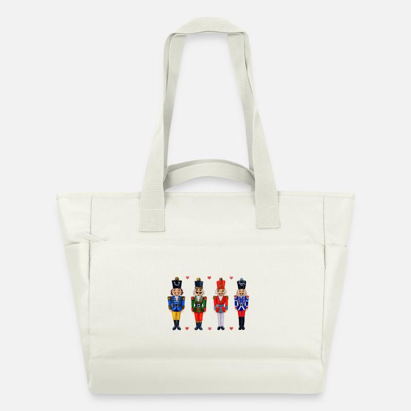 FOUR FUNNY NUTCRACKERS - Water-Repellent Padded Bag - natural white