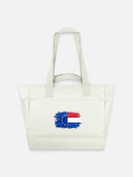 Fusion der niederländischen EU-Flagge - Wasserabweisende Padded Bag - Naturweiß