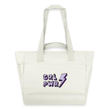 Illustration of Girl Power and Energy - Water-Repellent Padded Bag - natural white - Front