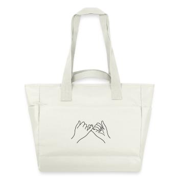 Mains de promesse Symbole d’art en ligne Amitié - Sac matelassé déperlant - blanc nature - Devant