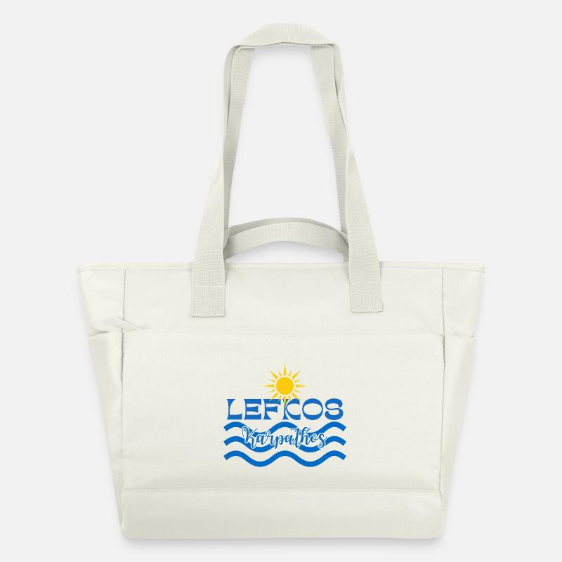 Logo des Vagues de Soleil de Lefkos Karpathos - Sac matelassé déperlant - blanc nature