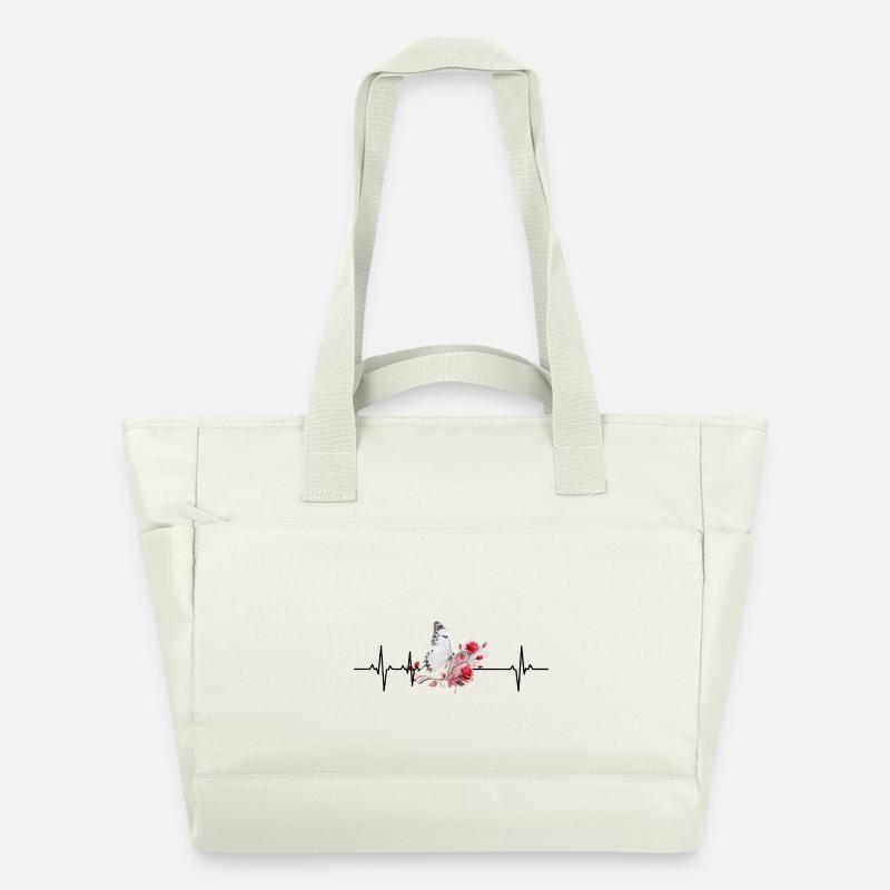 Papillon Équilibre Florale - Sac matelassé déperlant - blanc nature