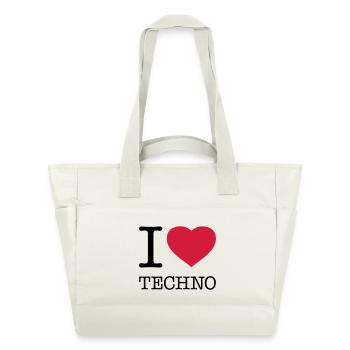 I LOVE TECHNO - Wasserabweisende Padded Bag - Naturweiß - Vorne