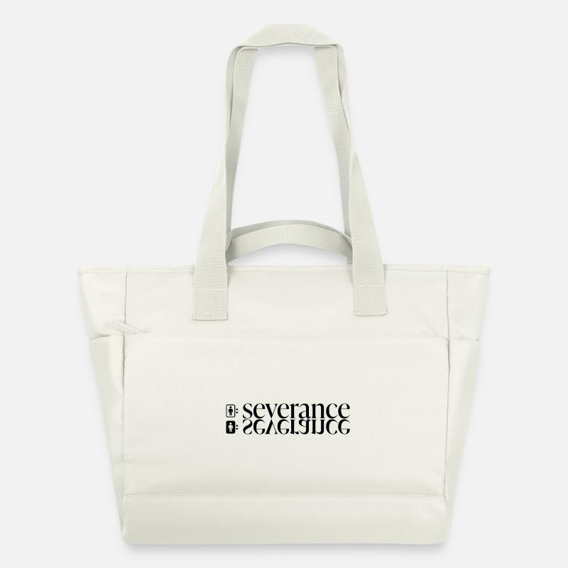 Severance Typo Print with Elevator - Water-Repellent Padded Bag - natural white
