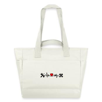 Werkzeuge mit Herzkardiogramm - Wasserabweisende Padded Bag - Naturweiß - Vorne