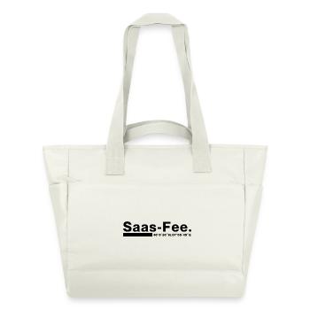 Saas-Fee coordinates Valais Switzerland - Water-Repellent Padded Bag - natural white - Front