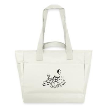 Joyeux anniversaire, félicitations - Sac matelassé déperlant - blanc nature - Devant