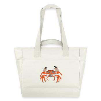 Crab Print - Water-Repellent Padded Bag - natural white - Front