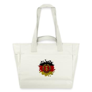 DDR taches / Cadeau drapeau Allemagne de l’Est - Sac matelassé déperlant - blanc nature - Devant