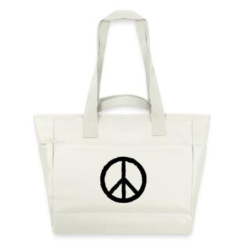 Peace Zeichen, Frieden - Wasserabweisende Padded Bag - Naturweiß - Vorne