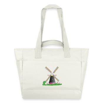 Windmühle mit Schafen - Wasserabweisende Padded Bag - Naturweiß - Vorne