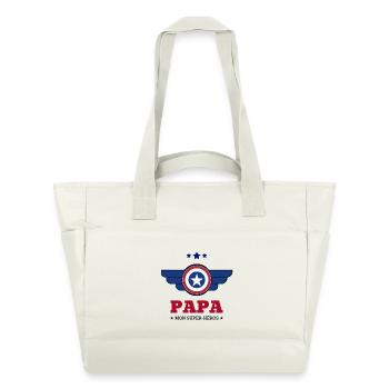 Papa mon super héros - Sac matelassé déperlant - blanc nature - Devant