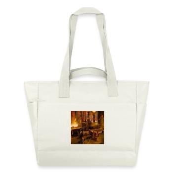 Dans l’obscurité effrayante de la nuit - Sac matelassé déperlant - blanc nature - Devant