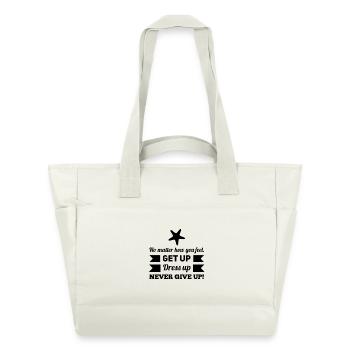 Abstraktes monochromes geometrisches Muster - Wasserabweisende Padded Bag - Naturweiß - Vorne