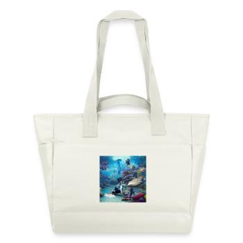 Merveilleuse sirène avec des méduses - Sac matelassé déperlant - blanc nature - Devant