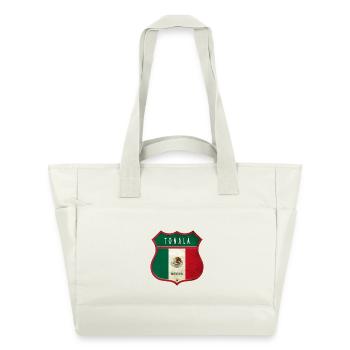 Motif de l'écusson Tonalá Mexico - Sac matelassé déperlant - blanc nature - Devant