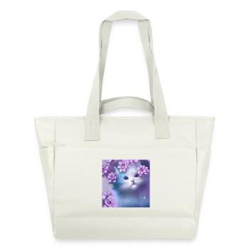 Chaton mignon - Sac matelassé déperlant - blanc nature - Devant