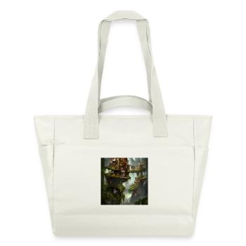 Super ville sur le rocher avec des fées. - Sac matelassé déperlant - blanc nature - Devant