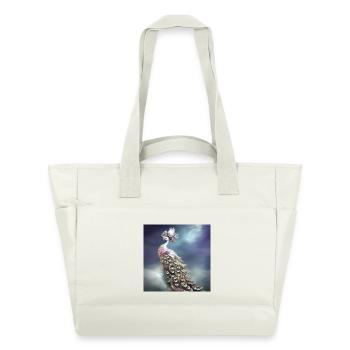 Merveilleux paon élégant - Sac matelassé déperlant - blanc nature - Devant