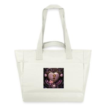 Merveilleux cœur steampunk avec fée - Sac matelassé déperlant - blanc nature - Devant