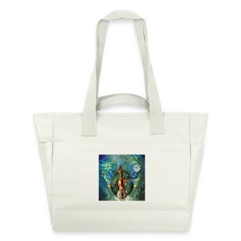 La majesté du violon avec des fleurs - Sac matelassé déperlant - blanc nature - Devant