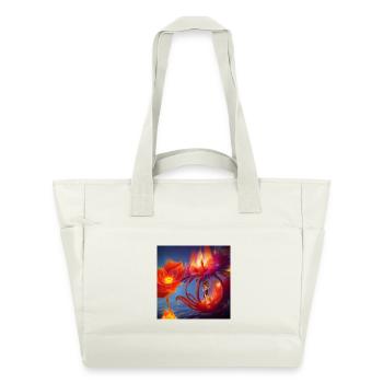 The flower of fire always blooming with fairy. - Water-Repellent Padded Bag - natural white - Front