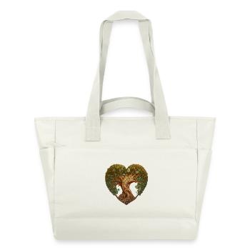 Baum in einer Herzform, Herzbaum, Herz der Natur - Wasserabweisende Padded Bag - Naturweiß - Vorne