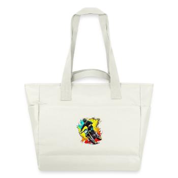 Motocross Farbexplosion - Wasserabweisende Padded Bag - Naturweiß - Vorne