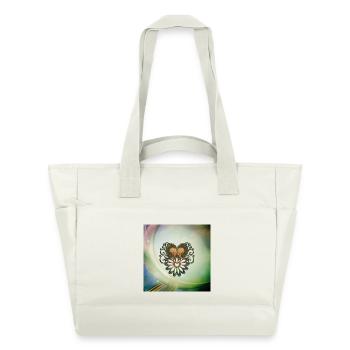 Cœur merveilleux avec des crânes - Sac matelassé déperlant - blanc nature - Devant