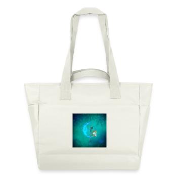 Petite fée sur la lune - Sac matelassé déperlant - blanc nature - Devant