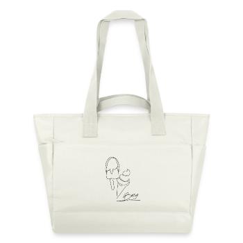 "IceIce Baby" Sommer Lineart Eis / Ice Cream - Wasserabweisende Padded Bag - Naturweiß - Vorne