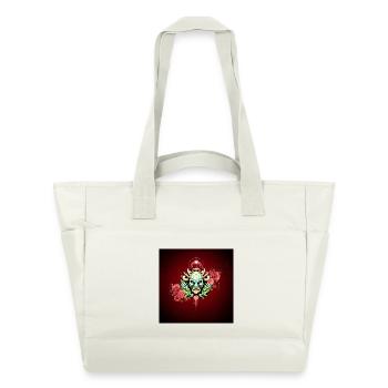 Mystérieuse créature colorée avec des fleurs - Sac matelassé déperlant - blanc nature - Devant