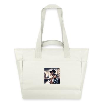 Paris, j'aime Paris, Pasienne - Sac matelassé déperlant - blanc nature - Devant