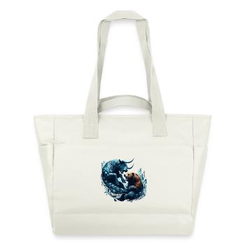 Finance Taurus Bear Fight Wall Street Gift - Water-Repellent Padded Bag - natural white - Front