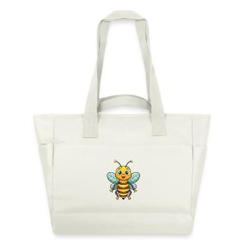 abeille mignon personnage de dessin animé Kawaii Clipart - Sac matelassé déperlant - blanc nature - Devant