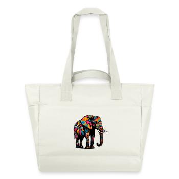 Elephant - Water-Repellent Padded Bag - natural white - Front