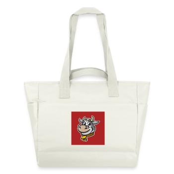 Illustration joyeuse d’une tête de vache. - Sac matelassé déperlant - blanc nature - Devant