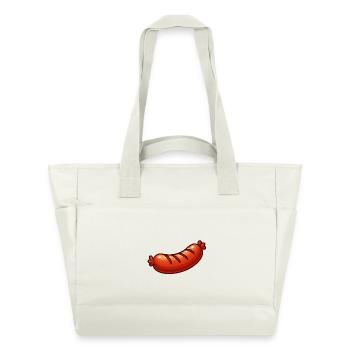 Happy Bratwurst Cartoon - Water-Repellent Padded Bag - natural white - Front