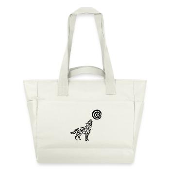 Der schwarze Wolf und der Mond - Wasserabweisende Padded Bag - Naturweiß - Vorne