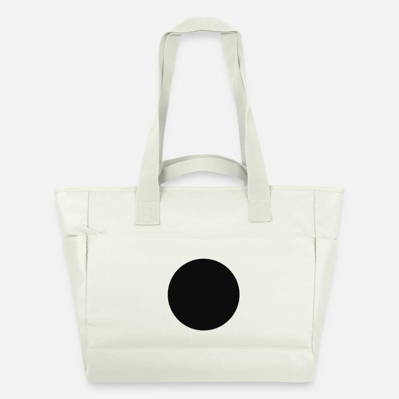 Abstract Black Geometry Pattern - Water-Repellent Padded Bag - natural white
