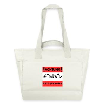 Attention pensioner design - Water-Repellent Padded Bag - natural white - Front