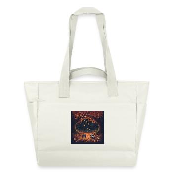 Pixel Autumn Leaves - Wasserabweisende Padded Bag - Naturweiß - Vorne