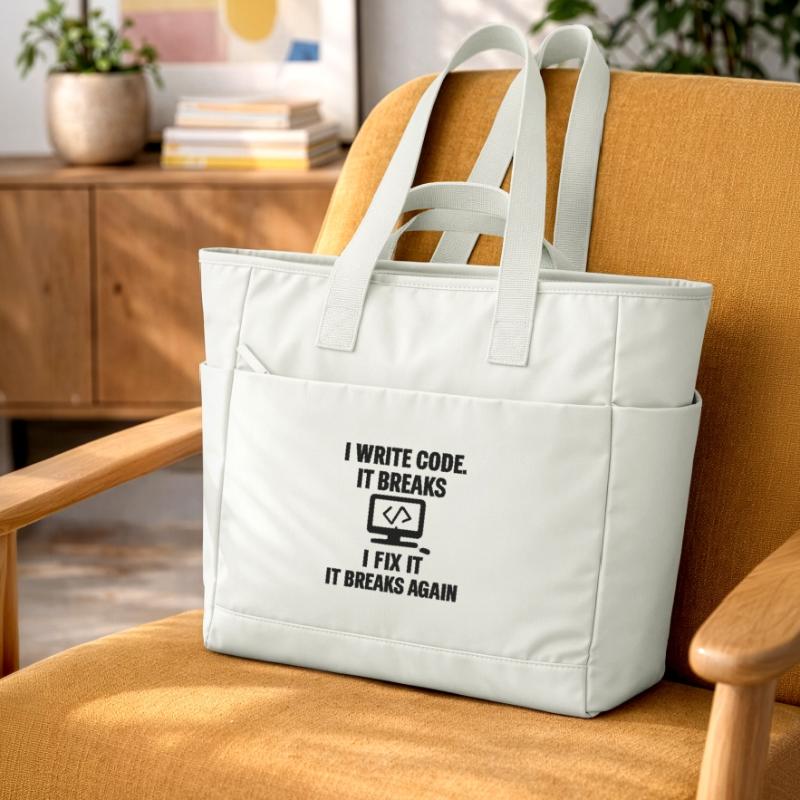 I Write Code – Funny Programmer T-Shirt Water-Repellent Padded Bag