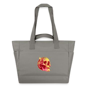 Disco Totenkopf Mosaik Neon - Wasserabweisende Padded Bag - Grau - Vorne