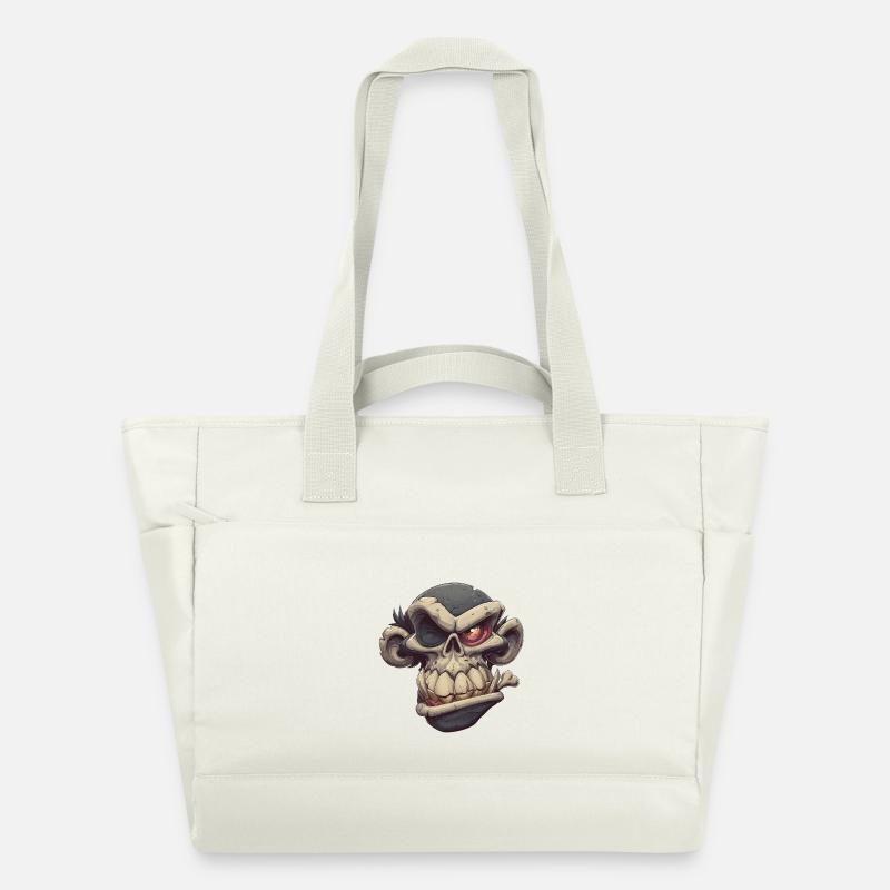Sourire crâne de singe - Sac matelassé déperlant - blanc nature